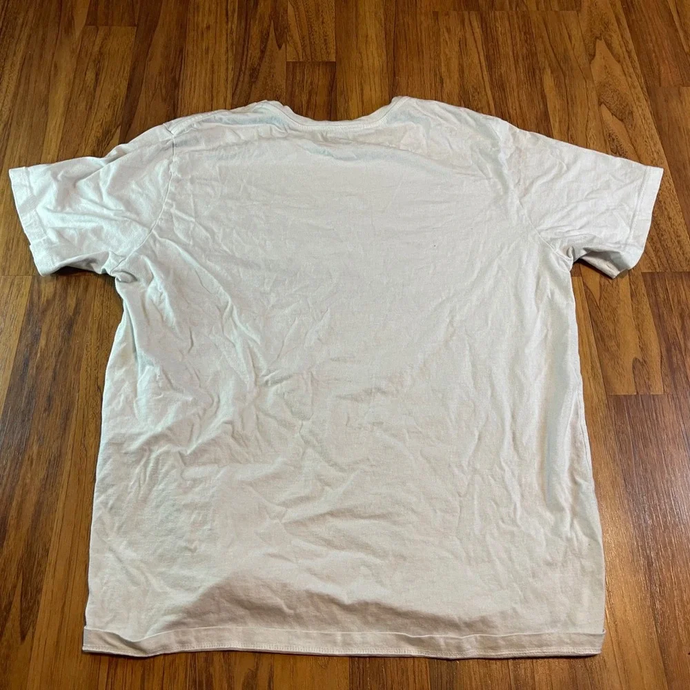 Levi Strauss Mens Large White Two Horse Graphic T-Shirt Cotton Short Sleeve Tee